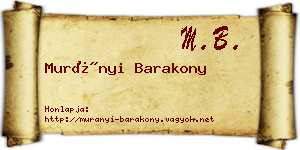 Murányi Barakony névjegykártya